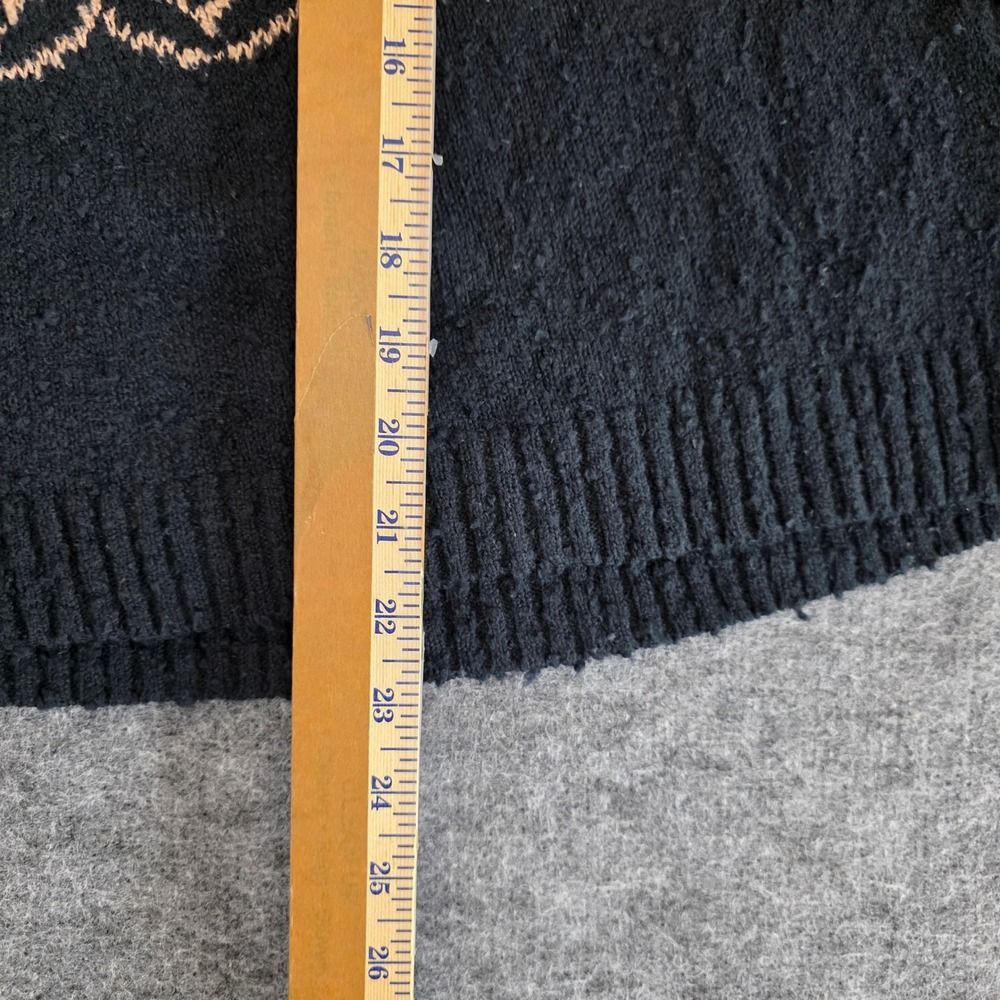 Free People Fair Isle Oversized Nellie Elephant Knit Sweater Large‎ Black Brown - Picture 12 of 14